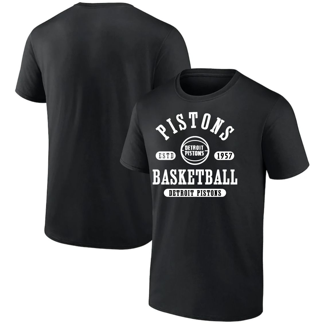 Men 2025 NBA Detroit Pistons Black T shirts style 041